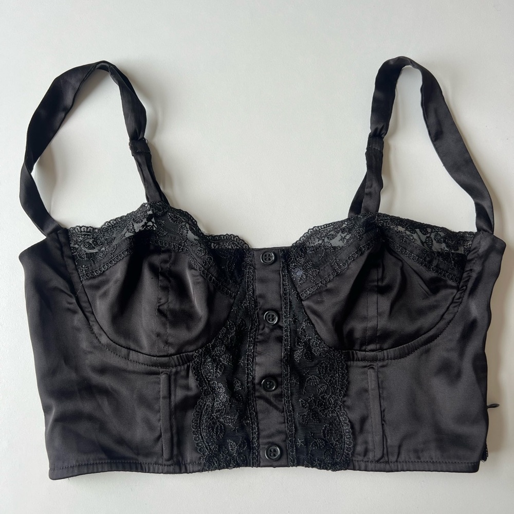 Princess polly black mini lace tank top size US 4